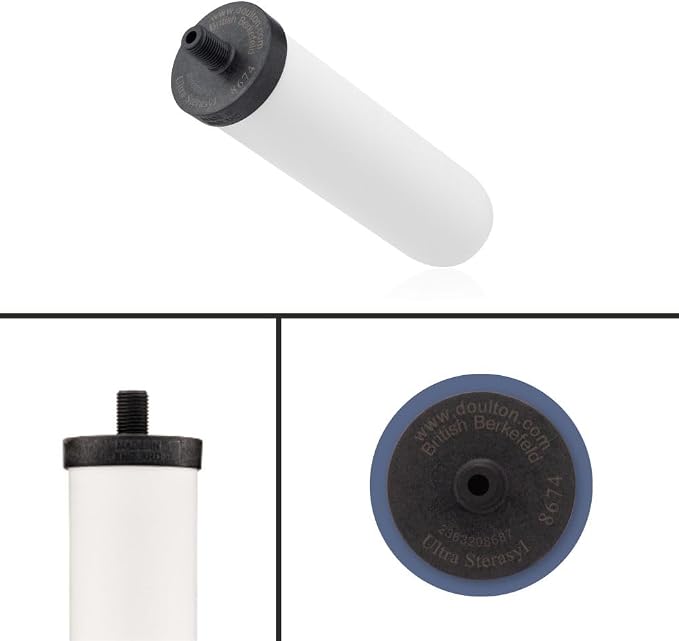 British Berkefeld Doulton Water Filter Candle Compatible with Replacement for Berkey Gravity Water Filter System BB9-2 2 Pack