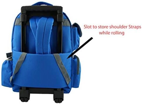 K-Cliffs Heavy Duty Rolling Backpack School Bookbag with Wheels Deluxe Wheeled Daypack