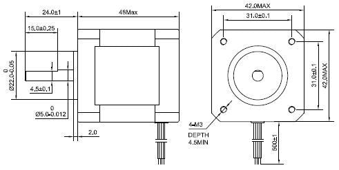 STEPPERONLINE 5PCS Nema 17 Stepper Motor Bipolar 2A 84oz.in 48mm 4-Lead for 3D Printer/CNC
