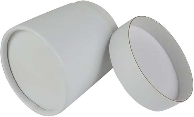 WENPACK 12Pack Paperboard Tube with Lid Round Cardboard Box Container (2.44" D*2.36" H, White)