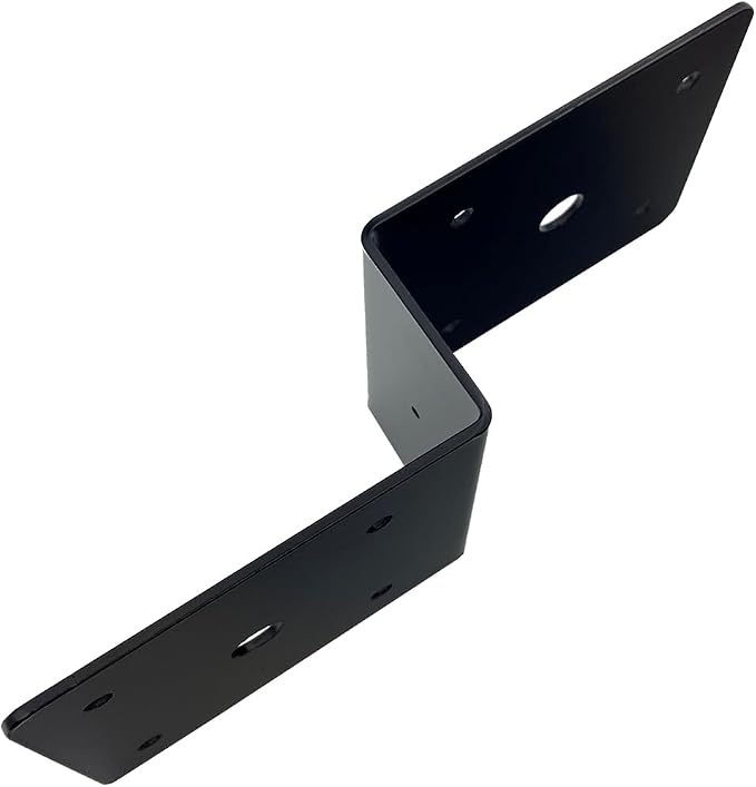 8 Pcs 2" Post to Beam Z Tie Plate Metal Bracket,Deck Joist Hanger Hurricane Ties Plate Fit 2x4 Cross Joist and 4x4 Post Trusses Wood Timber Connectors Table top Fasteners ,Thickness 2 mm,Black