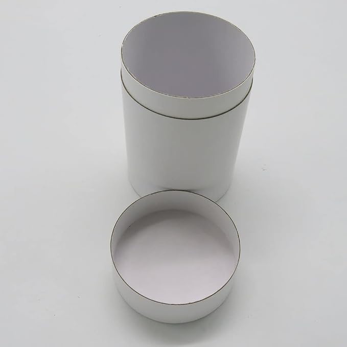 WENPACK 12Pack Paperboard Tube with Lid Round Cardboard Essential Oil Packaging Gift Box Container (3.22" D*4.4" H, White)