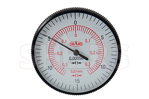 Shars 0.030"/0.6mm x 0.0005"/.01mm Large Face Dial Test Indicator 303-3204 P