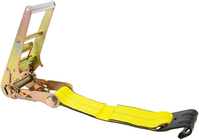 Mytee Products (2 Pack) 3" x 30' Ratchet Tie-Down Straps w/Flat Hook 15,000 Lbs Capacity - Yellow
