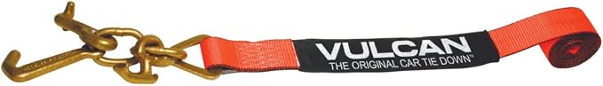 VULCAN Car Tie Down Strap Only - RTJ Hooks - 96 Inch - 4 Pack- PROSeries - 3,300 Pound Safe Working Load