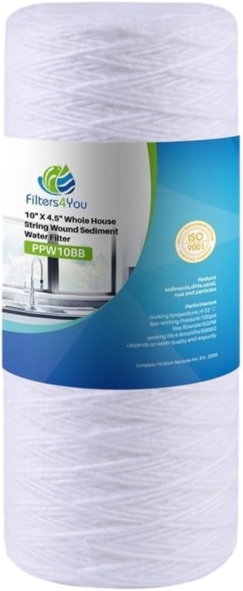 CFS – Large Capacity Sediment Water Filter Cartridge Compatible with Campbell HDSC5 Models – Removes Bad Taste – Whole House Replacement Filter Cartridge – 5 Micron – 9 3/4" Cartridge (1 Pack)