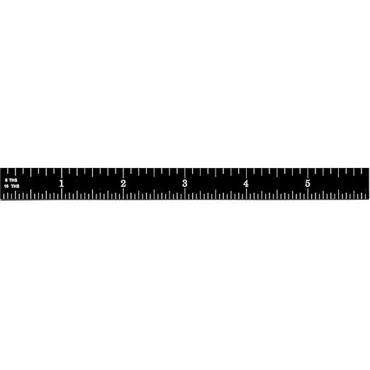 PEC Tools 12" Stainless Steel Flexible Metal Ruler with Black Chrome Finish, 4R Graduaction (1/8", 1/16", 1/32", 1/64"), High-Contrast Imperial Machinist Rule, Easy to Read, Made in USA