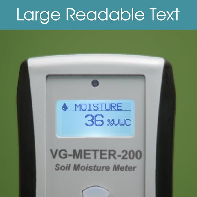 Professional Grade Digital Soil Moisture Meter with Dielectric Probe, Highly Accurate, Probe Will Never Corode, Graphical Backlit Display, Rugged Easy Grip Hand Held Case
