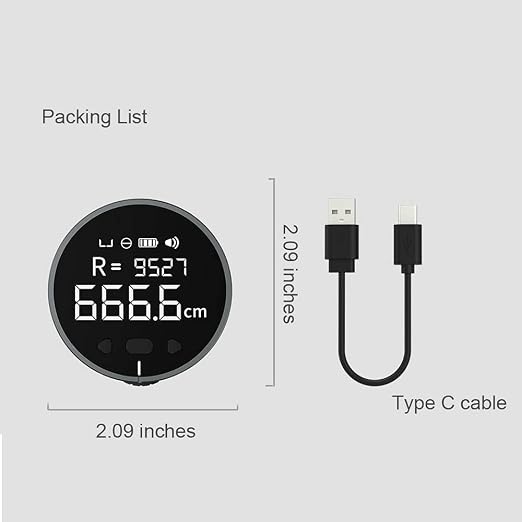 HomeMagician 324 Ft Electronic Digital Tape Measure with LCD Display Digital Ruler Rechargeable Small Smart Rolling Measuring Tool for Flat Curved Diameter Odd Shape Ideal Surprise for You