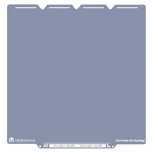 HzdaDeve Cool Plate for Snapmaker U1 Low Temperature Cold Build Plate No Heating No Glue Double Sided Smooth Board Sheet Bed PEI Heated Bed Spring Steel Platform for Snapmaker 3D Printer (Grey)