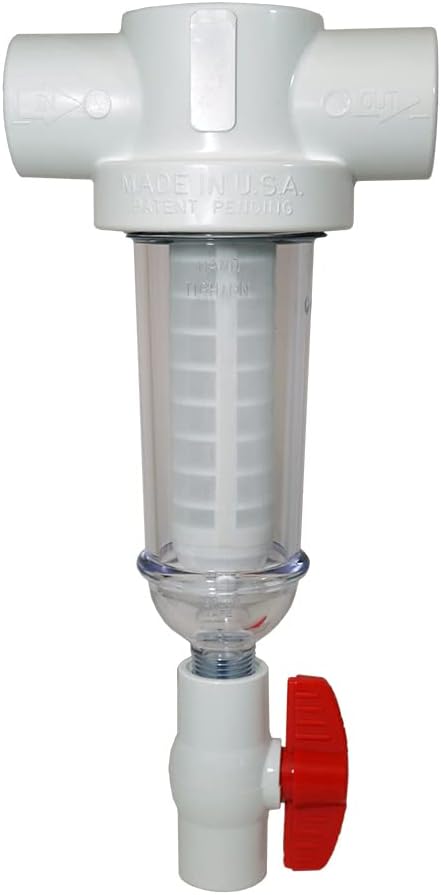 Merrill MFG 1-Inch Spin Down Sediment Water Filter, PVC T-Style with 100 Mesh Screen for Well and Irrigation Filtration