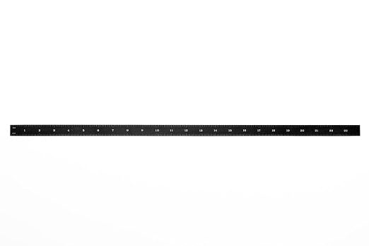 PEC Tools 24" Flexible Machinist Rule, Stainless Steel Ruler with Black Chrome Finish, High-Contrast Easy to Read, 4R Graduaction (1/8", 1/16", 1/32", 1/64"), Made in USA