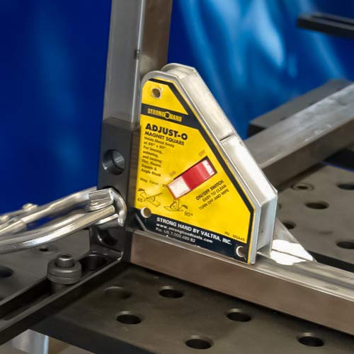 Strong Hand Tools Adjust-O Magnetic Square, On/Off Switch, Max Pull Force: 65 lbs (30kg), 45° & 90° Angle, 4-3/8 x 3-3/4 x 1″, Patented Design, MSA45, Strong Hand Tools