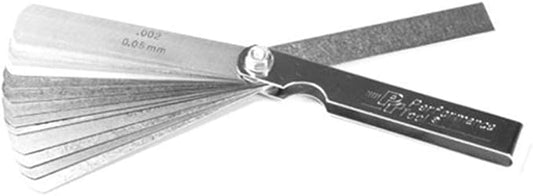 Performance Tool W131C Precision Feeler Gauge Set with 3-Inch Steel Rule - Decimal and Metric Sizes - SAE Sizes 002-025-Inch and Metric Sizes 05- 63 mm