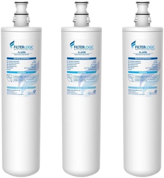 Filterlogic 3US-PF01 Replacement Filter, Replacement for Filtrete® 3US-PF01, 3US-MAX-F01H, 3US-PF01H, Delta RP78702, Manitowoc K-00337, K-00338, HF20, HF25, HF27, HF25-S, HF20-I, 3 Pack