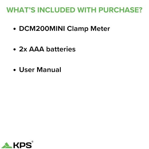 KPS DCM200MINI Compact Clamp Meter – 400A AC with NCV & 6000-Count Display | Best for On-The-Go Electricians and DIYers