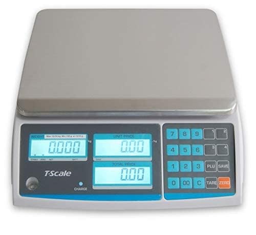 Aquos ZTP Price Computing Scale – Class III NTEP Legal for Trade, Commercial Digital Scale with LCD Backlit Display & Stainless Steel Platter, Retail Grocery Scale (60lbs Base)