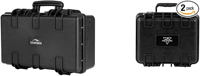 Monoprice Weatherproof Hard Cases - 22 x 14 x 8 Inches & 10 x 9 x 7 Inches - IP67 Dust/Water Protection, Customizable Foam
