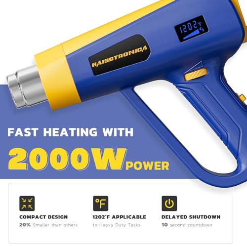 haisstronica 220pcs 3:1 Heat Shrink Tubing and Heat Gun with 5 Nozzles for Soldering