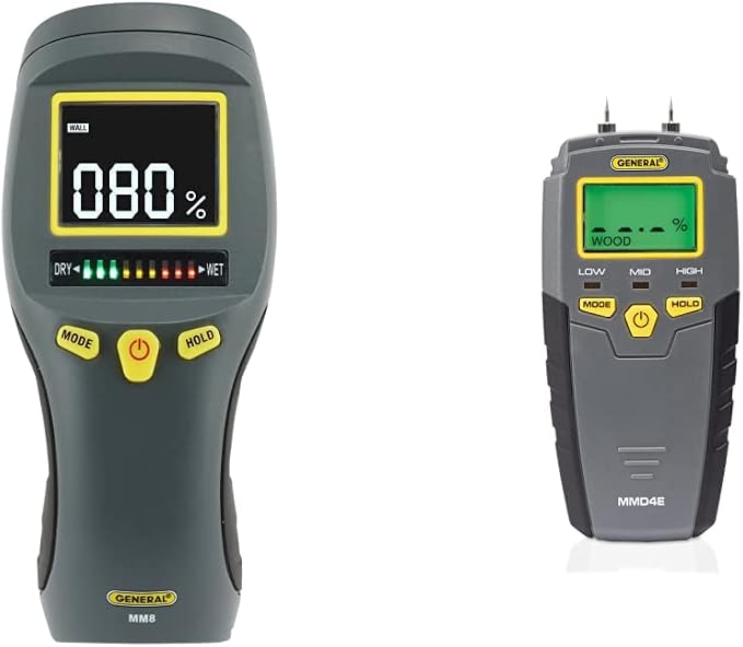 General Tools LCD Moisture Meter Bundle for Detecting Water Leaks and Measuring Moisture Content
