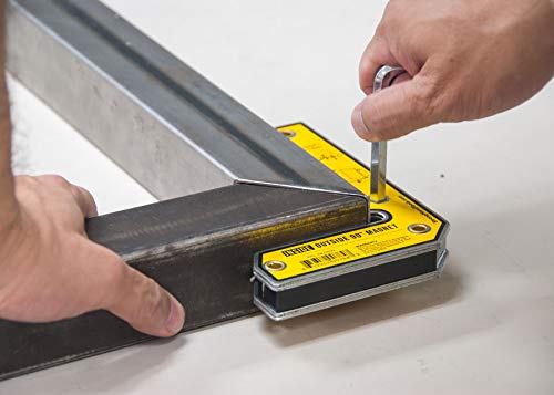 Adjustable Angle Magnetic Square, Angle 30°-270°, Inside/Outside Magnets, Angle Setting Pin, Mag. Pull Force 26 lbs, Welding Square, 4.7", MLA450, Strong Hand Tools (Pack of 2)