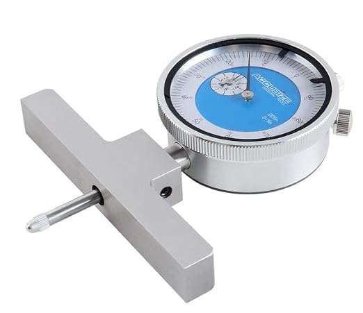 Accusize 0-22 in Dial Depth Gauge with Small-Hole Points, P103-0189 | 6 Connectable Rods, 0.0001 in Resolution, 4 in Base, 0-1 in Travel Indicator