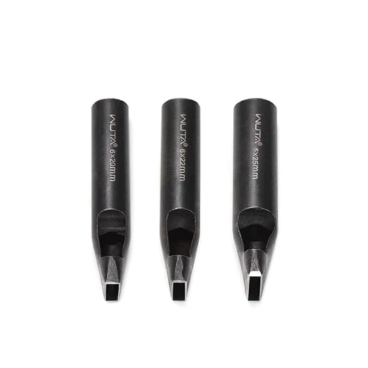 WUTA 3 Pcs Rectangle Leather Hole Punch Set, High Carbon Steel Punch Tool, Hollow Punch Cutter Kits for Belt & Leather Crafting（5 * 25mm + 6 * 20mm + 6 * 22mm）