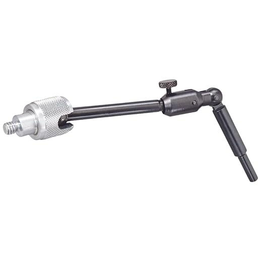 Starrett Magnetic Base Indicator Holder, Individual Component with Fine-Adjusting Screw - Ideal for Wood Working and Metal Working - 2" Upper Arm, 5/16" Diameter - 657F