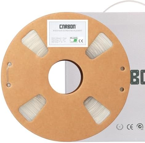 ECO - Certified Food Grade PLA+ 3D Printer Filament - CARBON by Comfy Materials - Lab Tested FDA Compliant Food Safe, 1.75mm, 1kg, Accuracy: +/- 0.02 (Semi-Transparent)