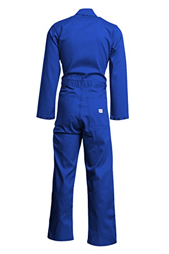 Lapco FR CVEFR7RO-4XL TL Flame Resistant Economy Coveralls, 100% Cotton Twill with Moisture Management, HRC 2, NFPA 70E, 7 oz, 4X-Large Tall, Royal