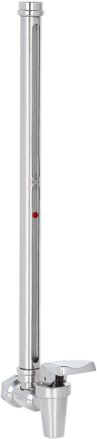 304 Stainless Steel 13 Inch Sight Glass Spigot, Compatible with Purewell, ProOne, and Other Gravity-Fed Water Filtration Systems, Clear Water Level View, Stainless Steel Handle
