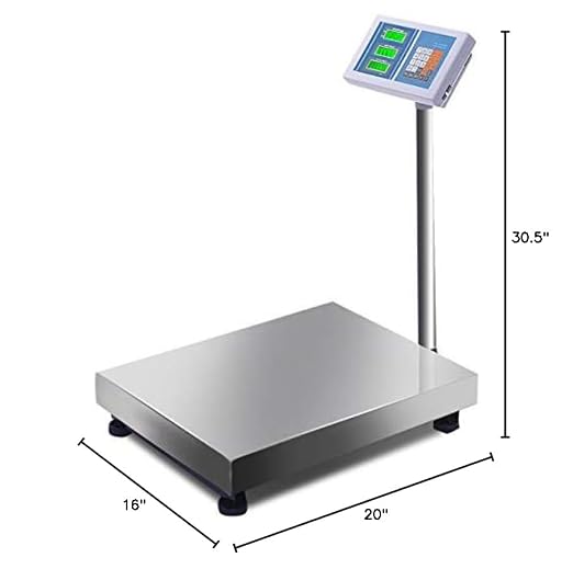 S AFSTAR 660 LBS Weight Electronic Platform Scale, Computing Digital Floor Scale w/High-Definition LCD Display, KG Switchable, AC/DC Power Supply, Heavy Duty Postal Scale for Luggage Shipping Packages