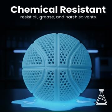 PEBA Filament High Rebound Flexible Filament Super TPU Nylon Based Strength 1.75mm 78% Energy Return Bouncy Airless Basketball Lightweight 3D Printer Filament SpoolHaus Superbounce (Glow Blue, 1kg)