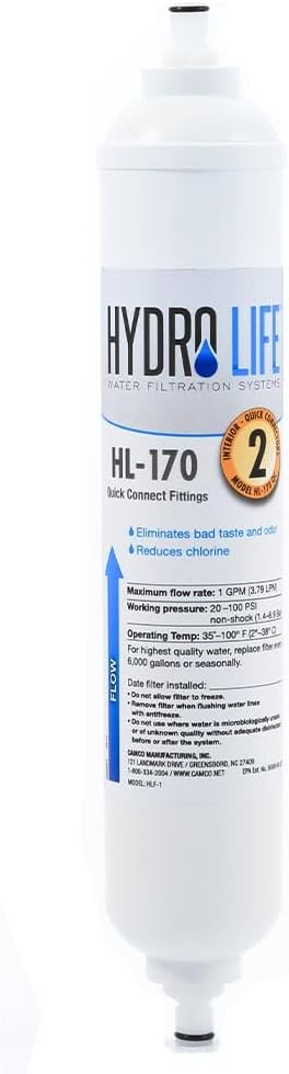 Hydro Life 52101 HL-170 QC Under Counter Replacement Filter , White
