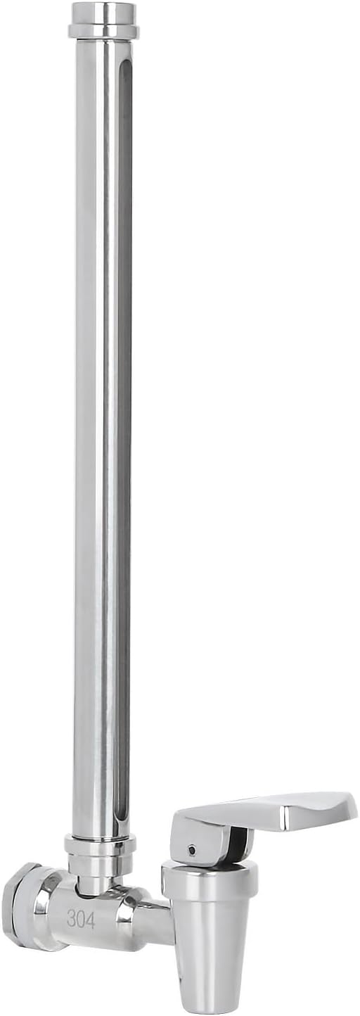 10 Inch Sight Glass Spigot, Clear View Water Level with Red Floating Ball, Durable Metal Material, Fits Universal Gravity Filter Systems