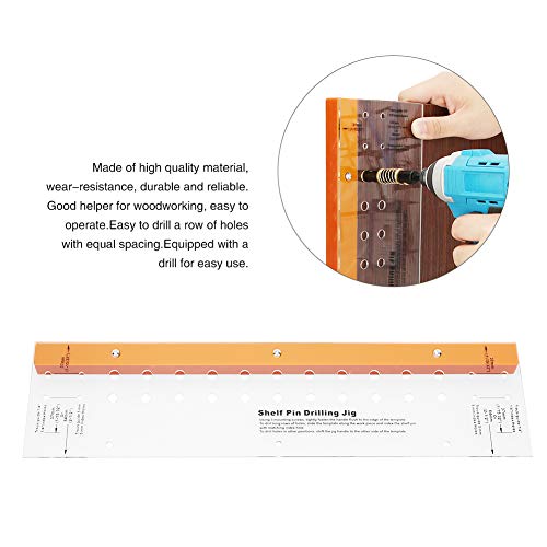 Woodworking Hole Drill Guide, Self Centering Shelf Pin Jig, Positioning Tool for Furniture Factory and DIY Enthusiasts