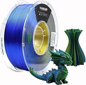 PLA Filament 1.75mm, ±0.03mm Precision, Silk Dual-Color Gradient PLA, 1kg Spool (2.2 lbs), 16-Pack Multicolor Bundle