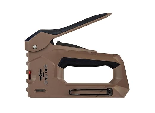 Spec Ops Tools Heavy Duty Staple Gun, 1/4" - 9/16" Staples, 18-Gauge Brads, Reduced Effort