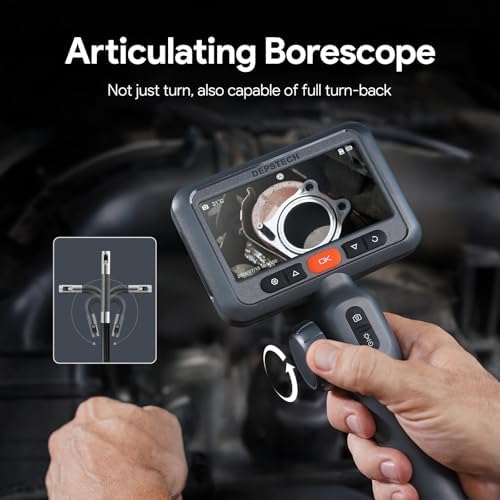 DEPSTECH DS650 Dual Lens Articulating Borescope Camera with Light 5FT and 10FT