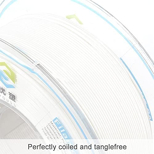 YOUSU White PVB Filament 1.75 mm for 3D Printer & 3D Pen 1 kg (2.2 lbs), Print As Easy as PLA Filament, can be Polished with Alcohol to get Smooth Surface.