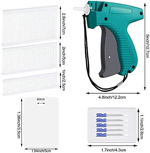 Honoson 2006 Pcs Clothing Price Tags with Gun Set, Including 1 Garment Price Tag Attacher with 5 Steel Needles 500 Clothing Label and 1500 Plastic Fasteners Barbs(Simple Style)