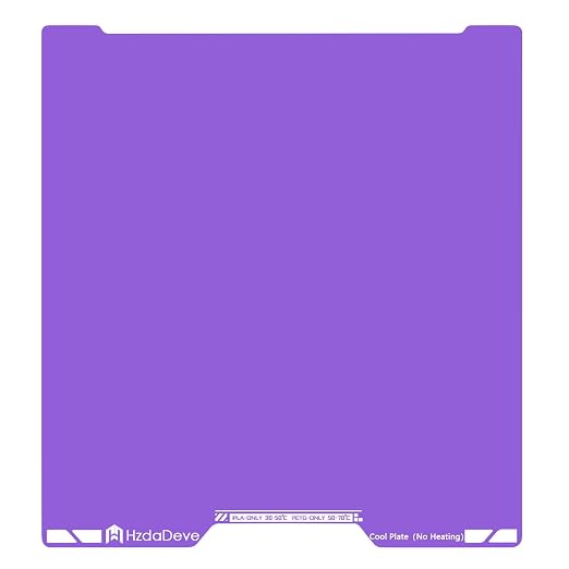 HzdaDeve Upgraded Cool Plate for H2C/A2L Combo No Heating No Glue Low Temperature Cold Build Plate 335x346.5MM Double Sided Smooth Board Sheet Bed PEI Platform for Bambu Lab 3D Printer (Purple)