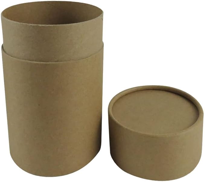 WENPACK 12Pack Paperboard Tube with Lid Round Cardboard Box Container (2.44" D*4.4" H, Kraft)