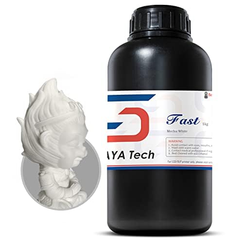 Siraya Tech Fast Mecha ABS-Like Scratch Resistant 3D Printer Resin 405nm UV-Curing Non-Brittle High Precision 3D Printing Liquid Standard Photopolymer Resin for LCD DLP 3D Printing (Mecha White, 1kg)