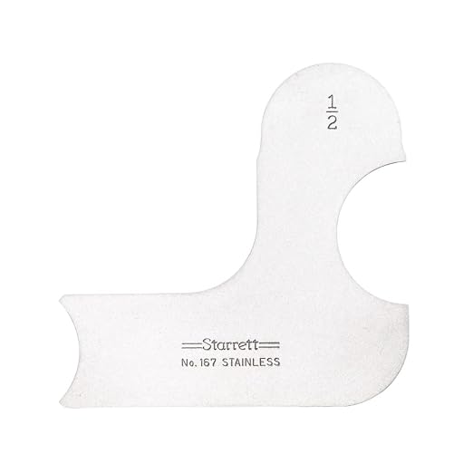 Starrett Individual Radius Gage for Both Convex and Concave Radii - Ideal for Carpenters and Constructions - Stainless Steel, 1/2" Radius Gage, Inch Reading - 167-1/2