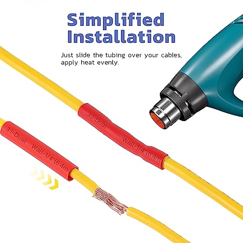 haisstronica 220pcs 3:1 Heat Shrink Tubing and Heat Gun with 5 Nozzles for Soldering