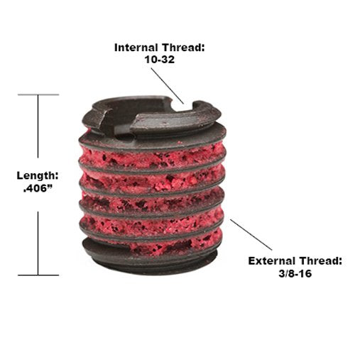 E-Z LOK EZ-329-332 Threaded Inserts for Metal, 10-32 Installation Kit, Steel, Black Oxide