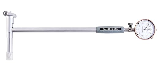 Accusize Industrial Tools Dial Bore Gauge Set, 6-10" x 0.0005", EE20-5010 | 10" Stem Length, Self-Centering, Chrome-Plated Handle, Insulated Grip