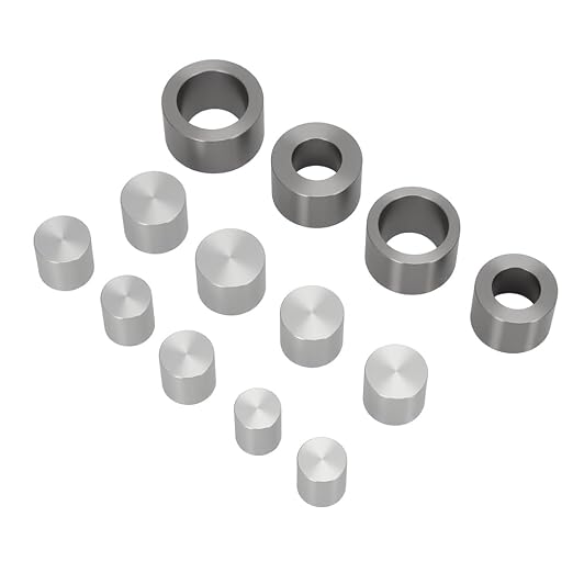 for Coin Jewelry Making - Swedish Wrap Punch & Die Set (4 Dies + 9 Push Rods) - Self-Centering Coin Ring Hole Punch Kit for Metal & Leather Craft