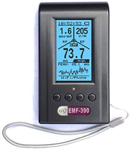 Bundle of GQ 800 USA Design Product US National Standard Large Color LCD Display 5 Alarm Types Dosimeter and GQ EMF-390 Multi-Field Electromagnetic Radiation 3-in-1 EMF ELF RF Meter